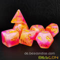 Bescon Magical Stone Dice Set Serie, 7pcs Polyedrische RPG -Steinwürfel Set